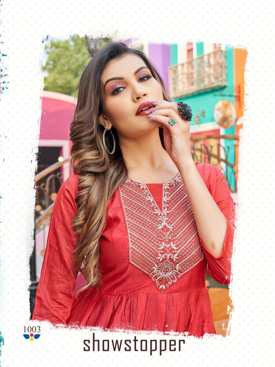 Hirwa Suhana Ethnic Wear Designer Wholesale Embroidery Kurtis
